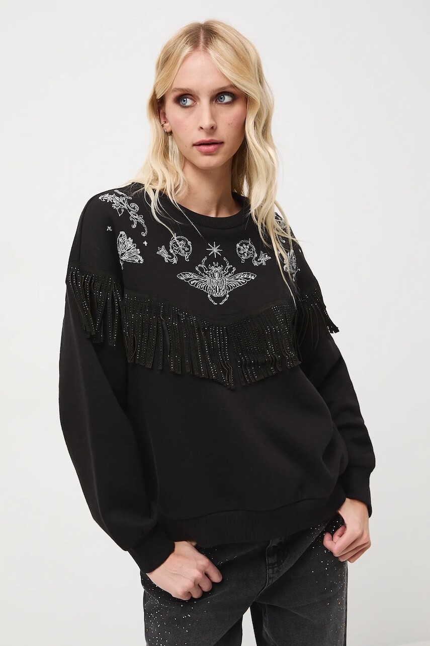 Mikina Medicine čierna farba, s nášivkou