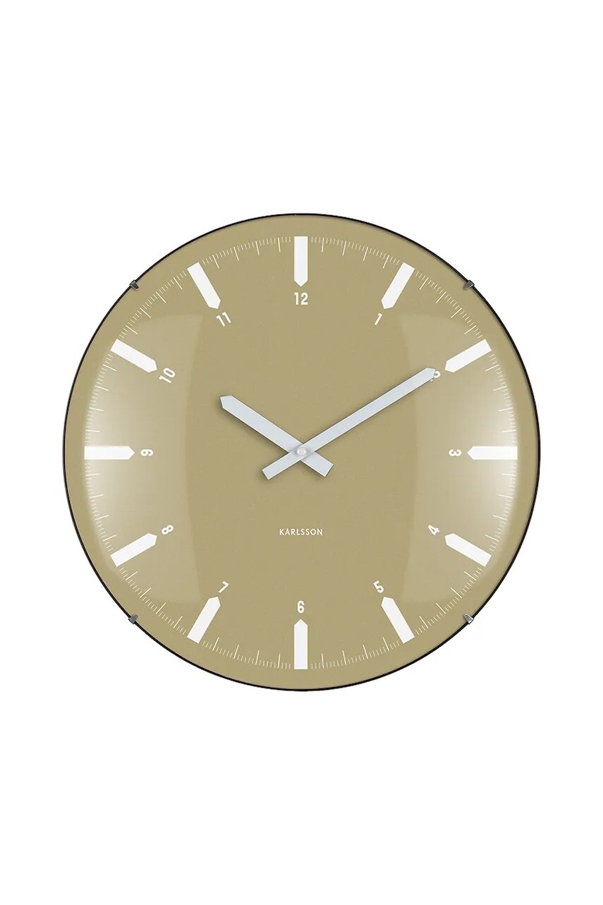 Nástenné hodiny Karlsson Realista 35 x 4,5 cm zelená farba