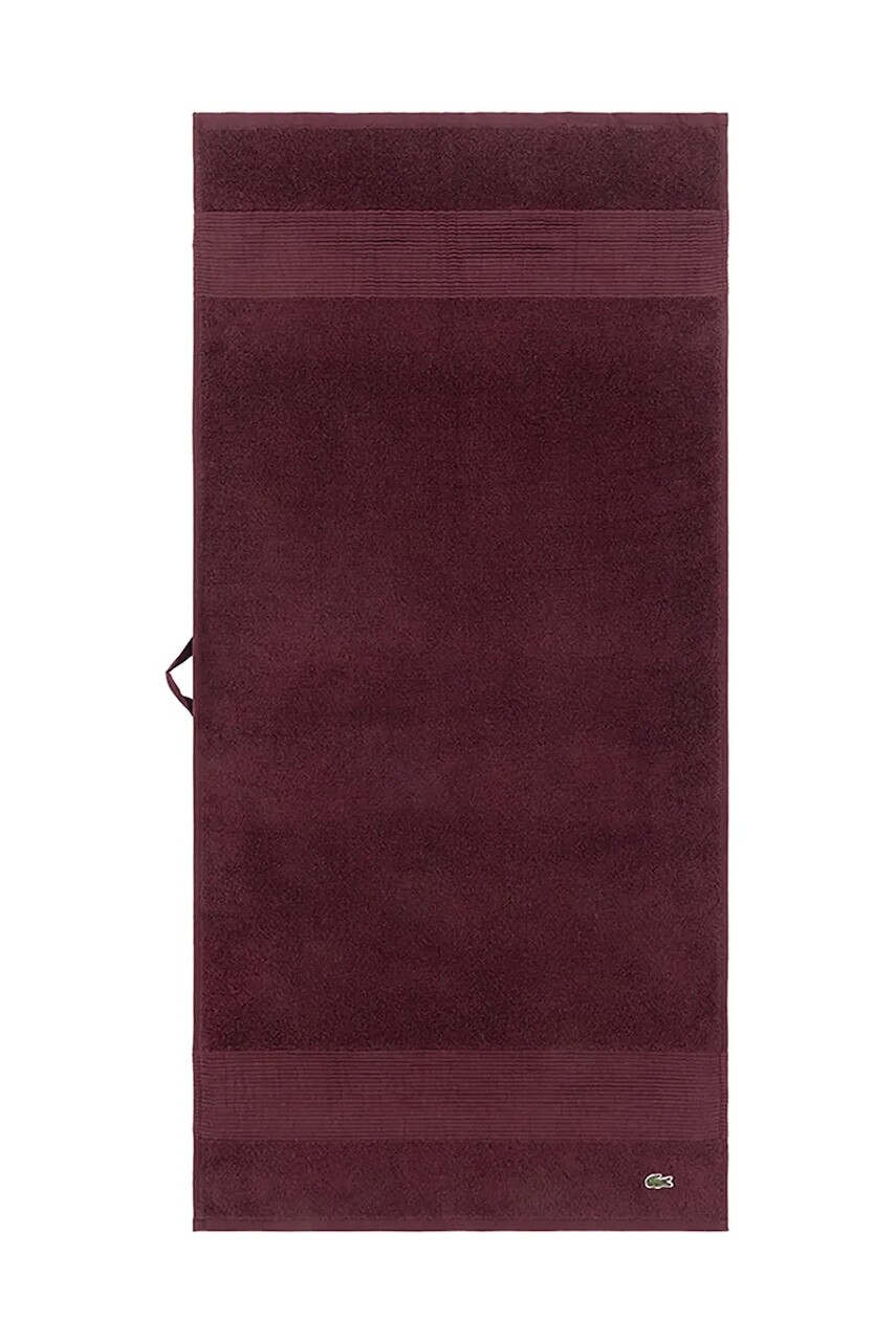 Stredný bavlnený uterák Lacoste L LECROCO Bordeaux 50 x 100 cm bordová farba