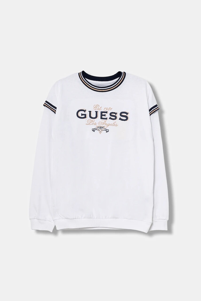 Detská bavlnená košeľa s dlhým rukávom Guess biela farba, J5BI29 K8VA4