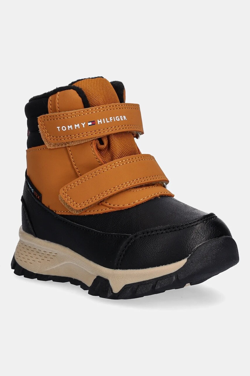 Detské zimné topánky Tommy Hilfiger hnedá farba, T1X5-34134