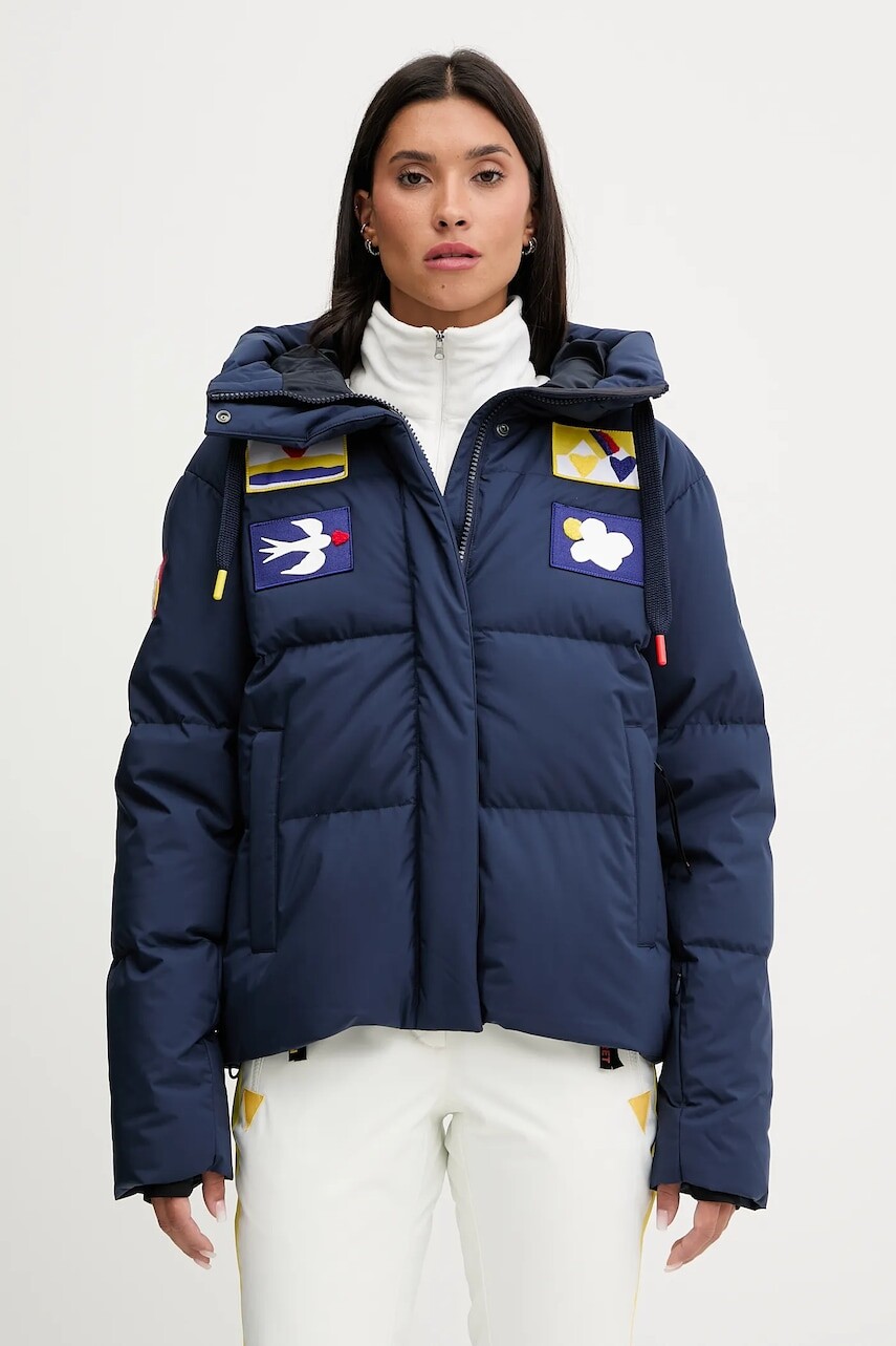 Páperová lyžiarska bunda Rossignol JCC tmavomodrá farba, RLOWJ21