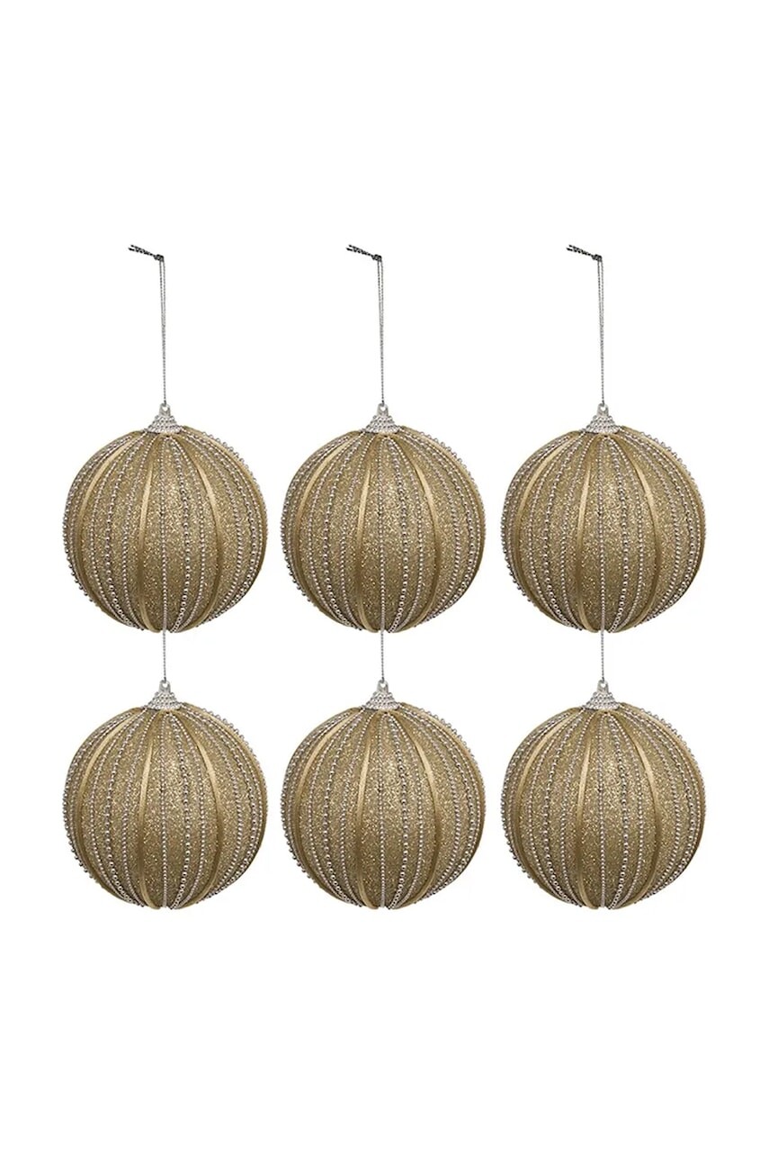 Sada vianočných ozdôb 11 x 9,5 x 9,5 cm 6-pak béžová farba