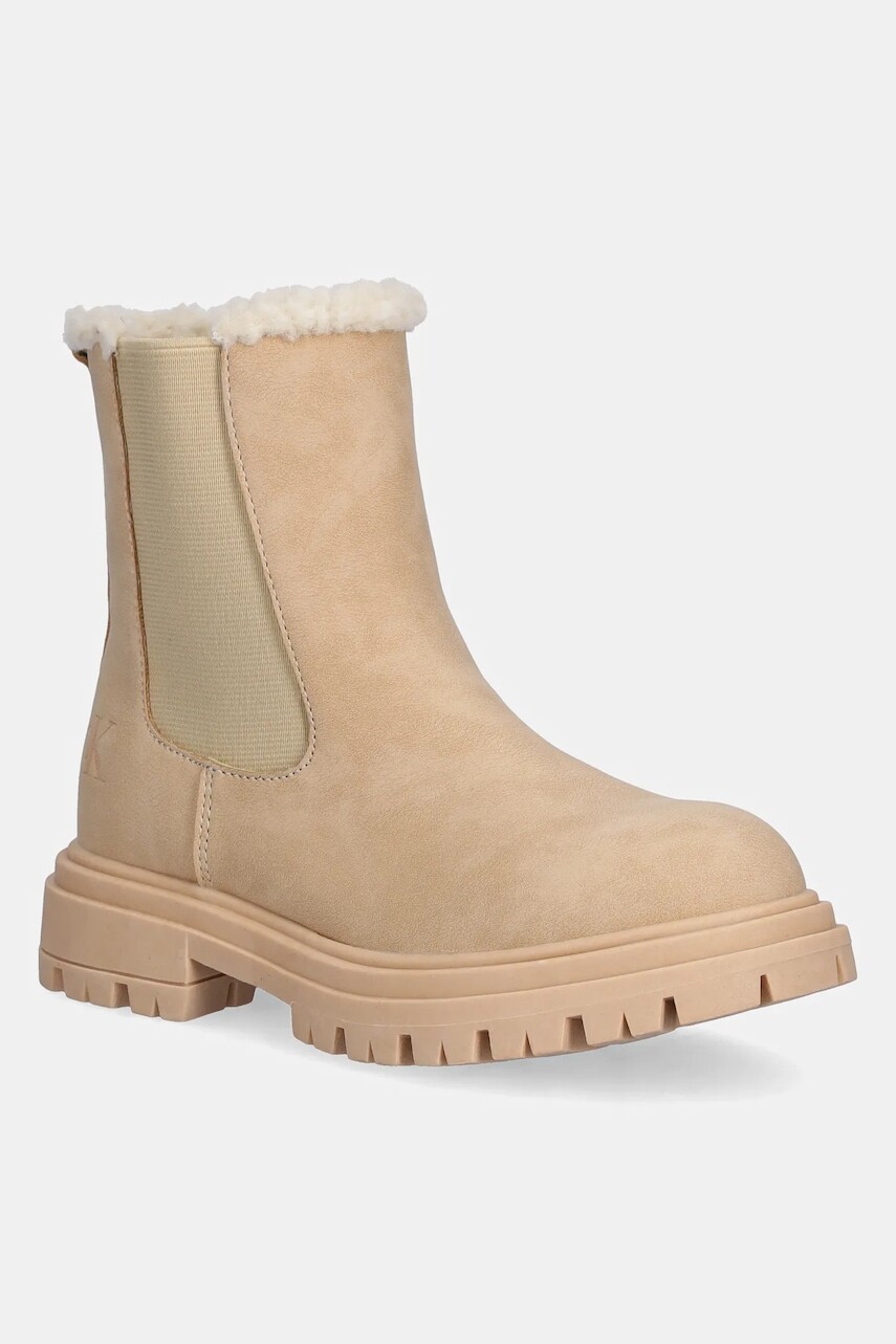 Detské čižmy Calvin Klein Jeans béžová farba, V3A5-83126