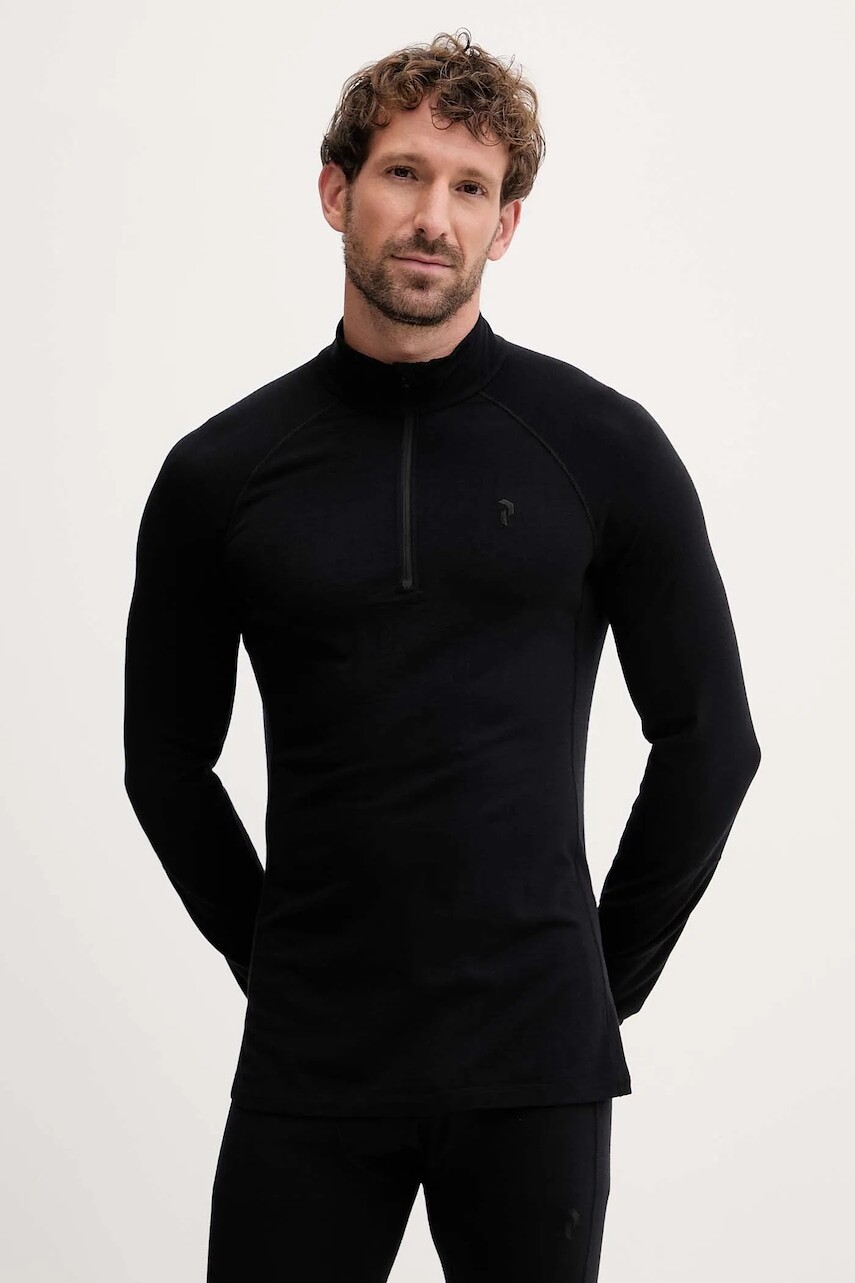 Funkčné tričko s dlhým rukávom s prímesou vlny Peak Performance Magic čierna farba, G80934