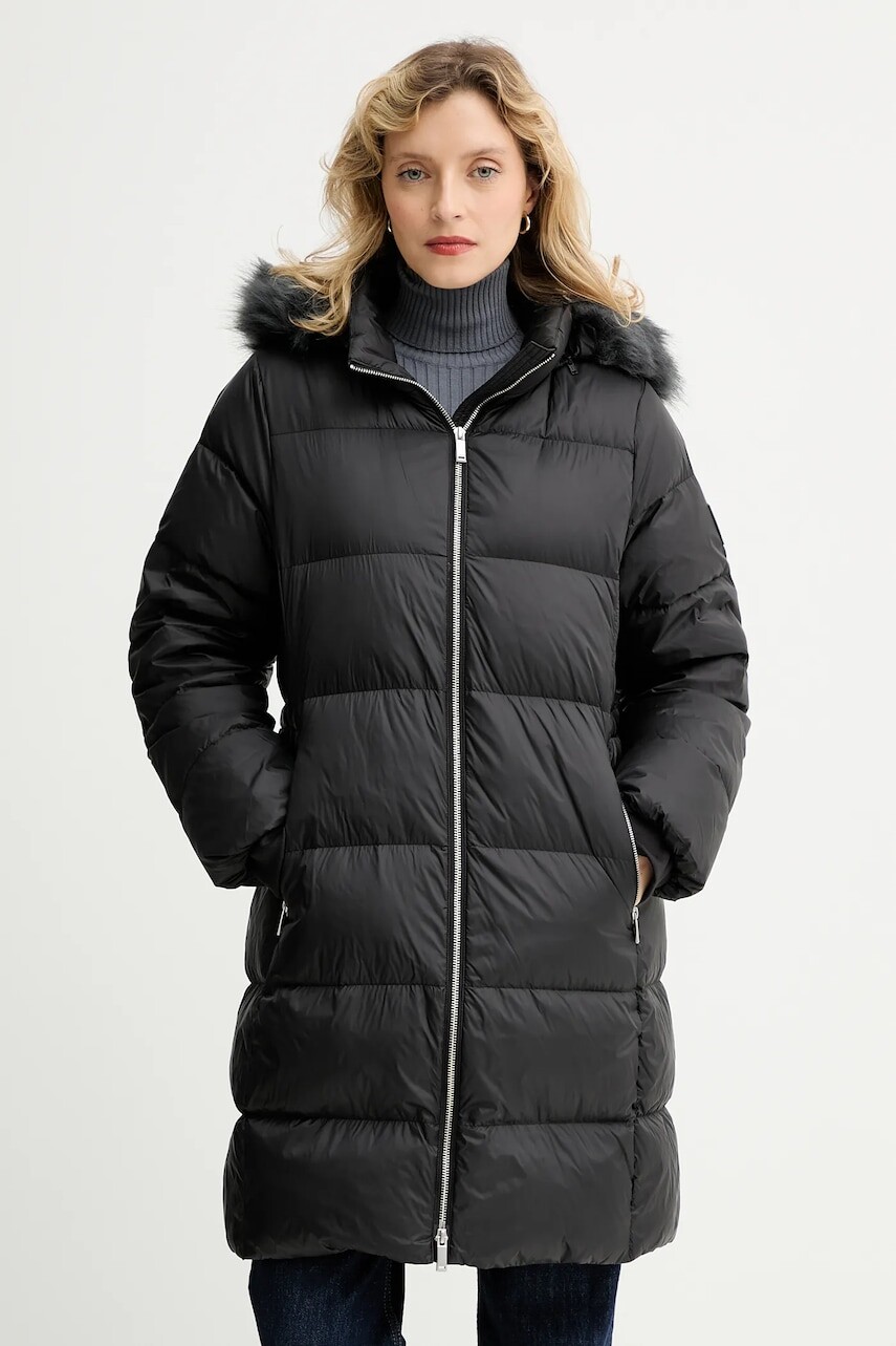 Páperová bunda Calvin Klein čierna farba, zimná, LV044D545G