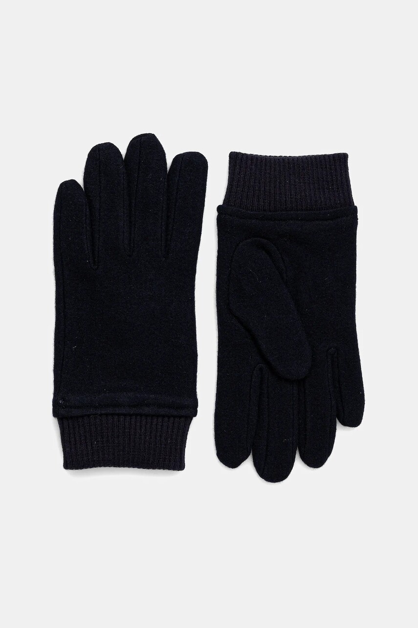 Rukavice s prímesou vlny BOSS tmavomodrá farba, 50551611