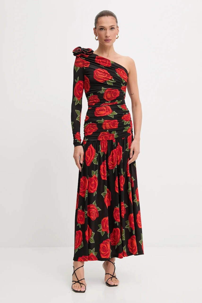 Šaty Farm Rio čierna farba, maxi, áčkový strih, 340026