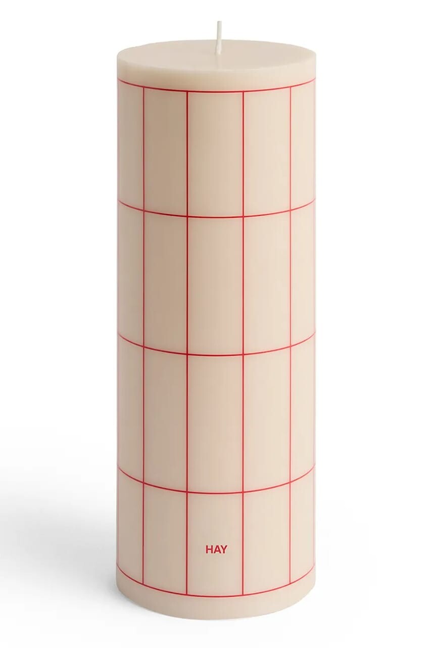 Ozdobná sviečka HAY Column Candle 9 x 25 cm béžová farba