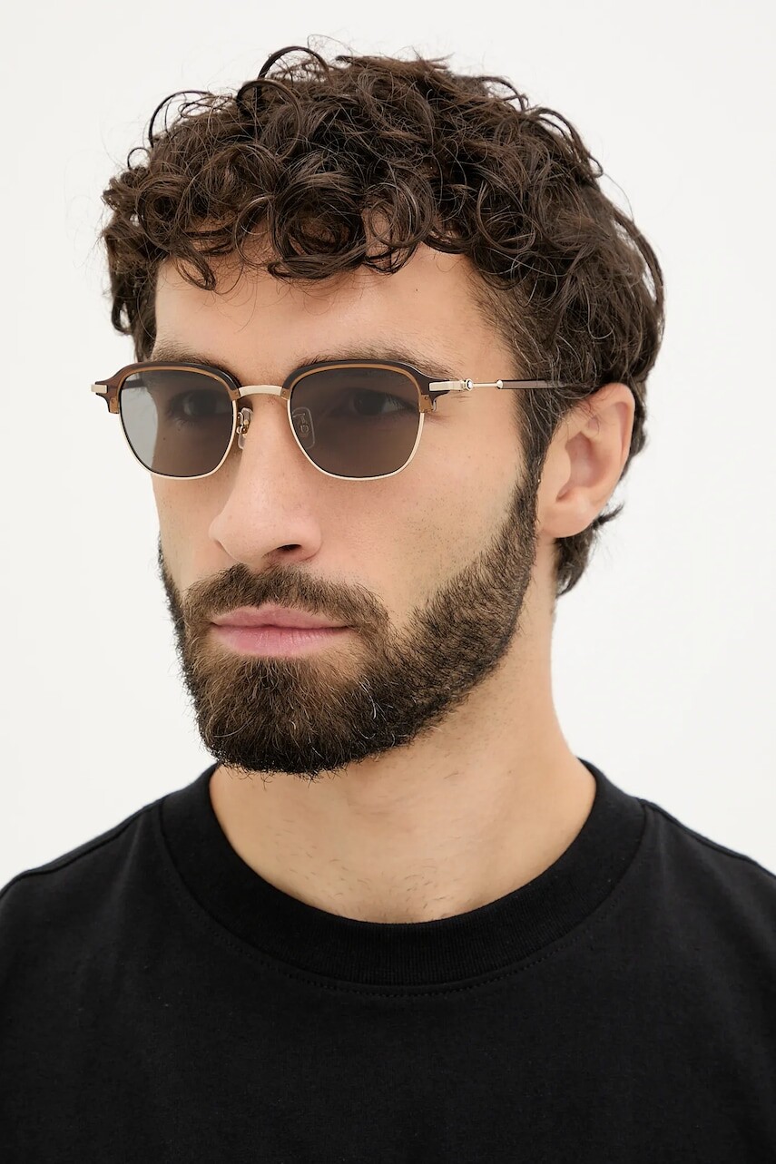 Slnečné okuliare Montblanc hnedá farba, MB0390S