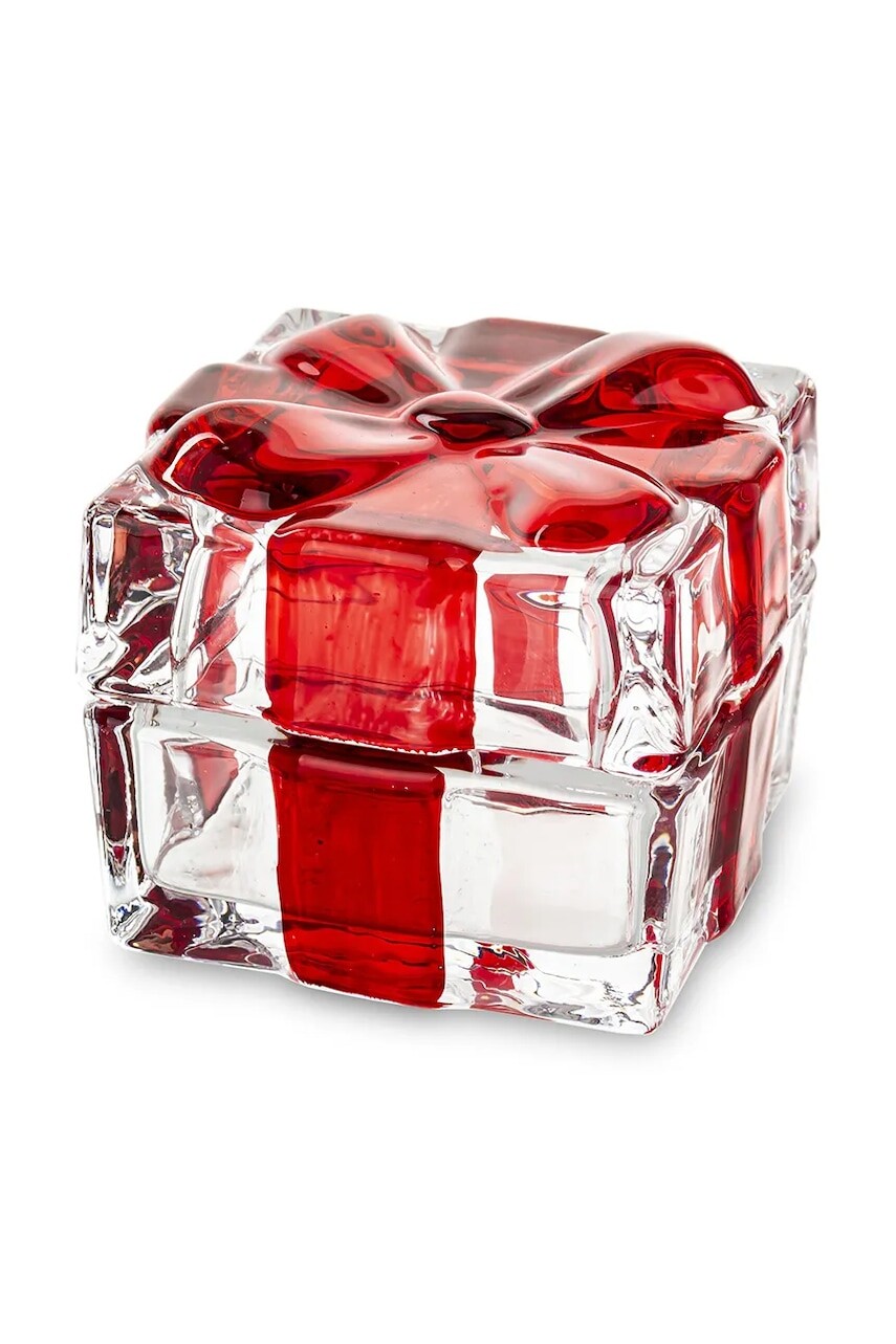 Nádoba s vekom 5,5 x 7 x 7 cm červená farba