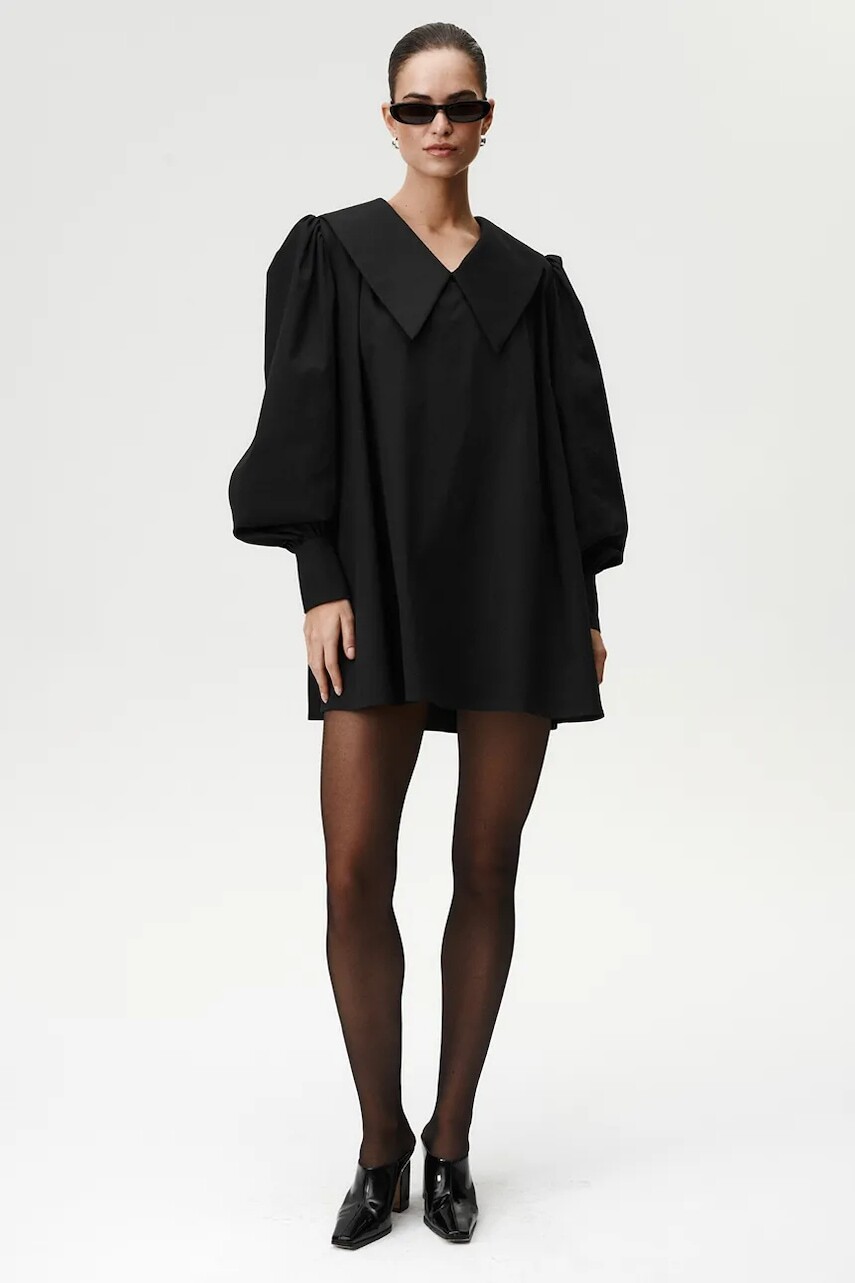 Šaty Undress Code čierna farba, mini, oversize, 1053