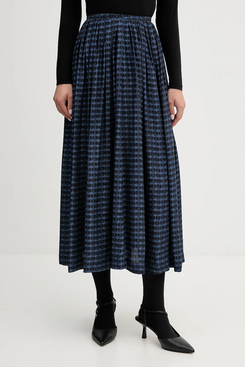 Sukňa United Colors of Benetton modrá farba, midi, áčkový strih, 4XVWD0056