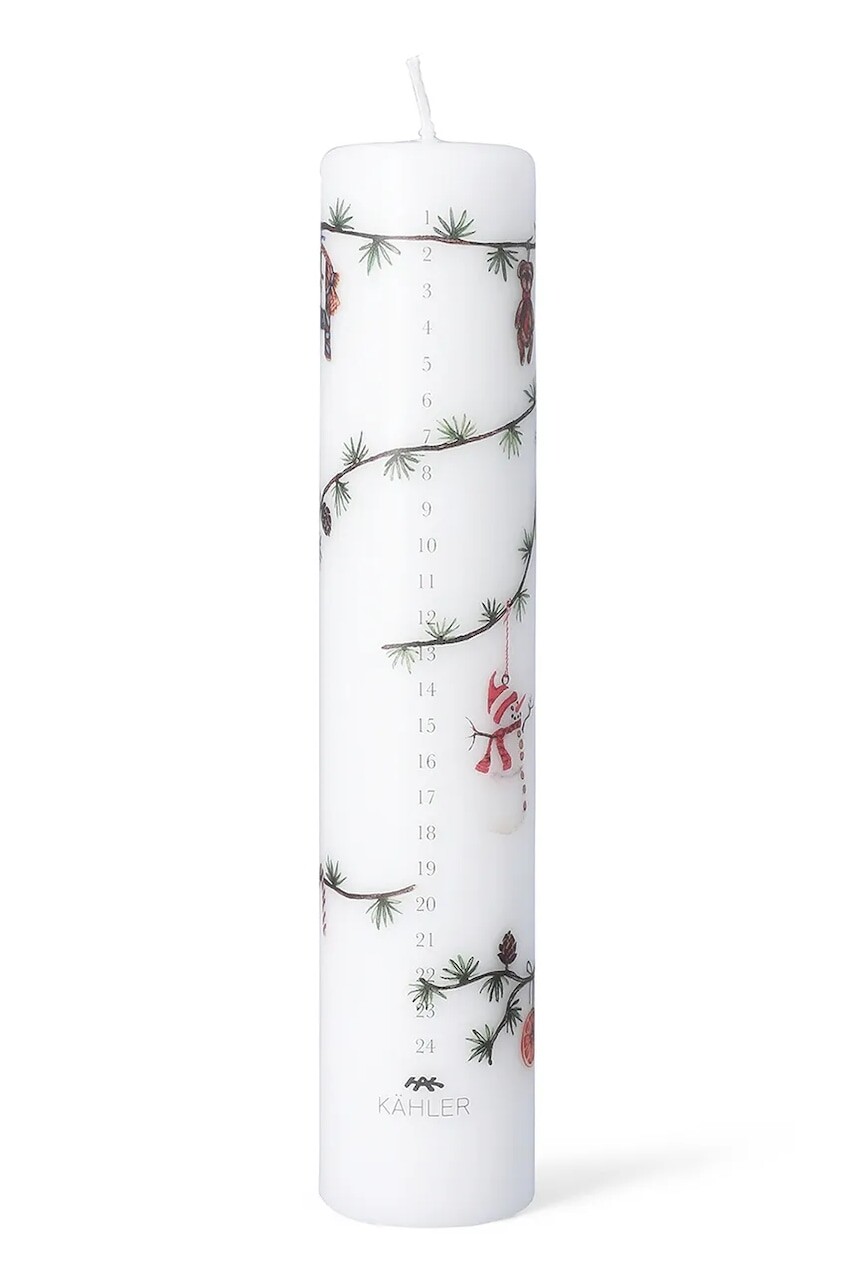 Adventná sviečka Kähler Hammershoi Christmas 5 cm biela farba