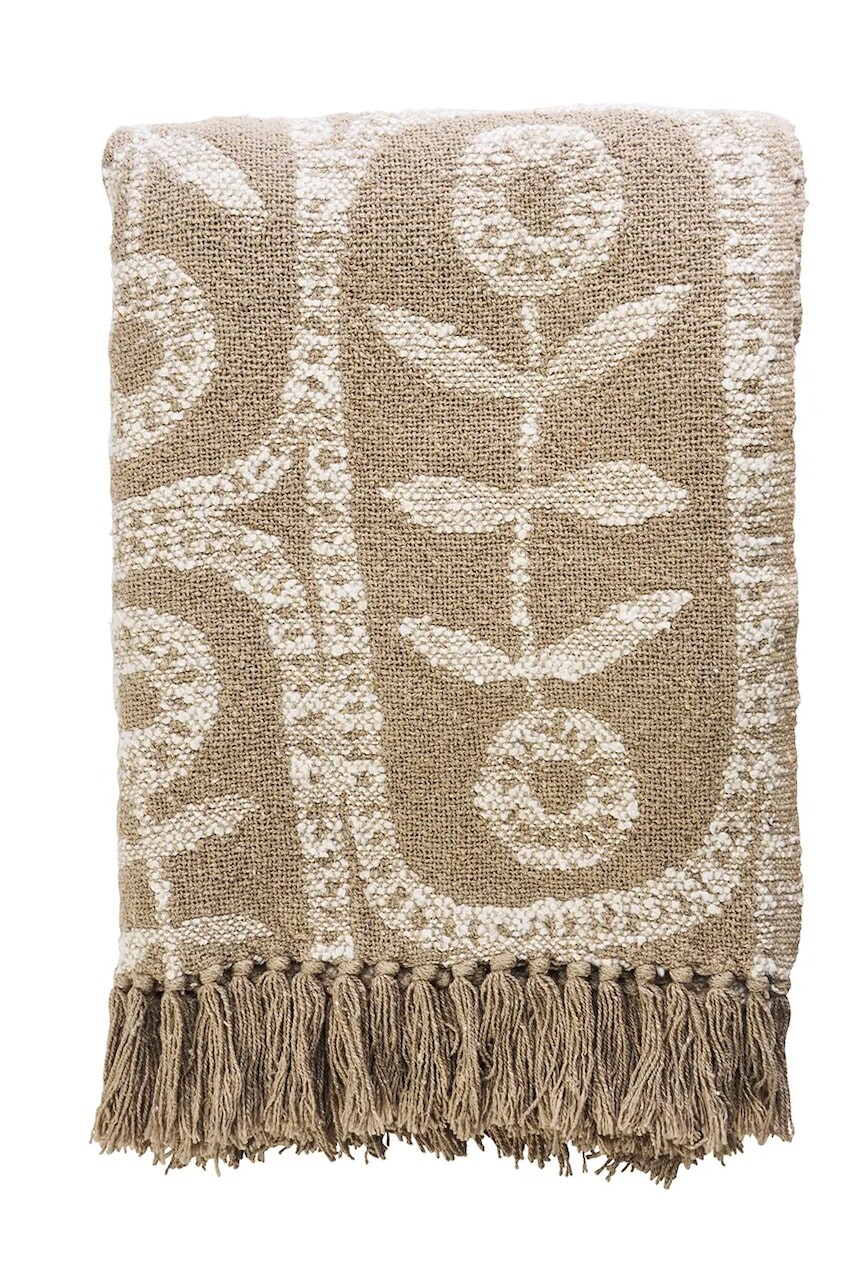 Bavlnený prehoz Madam Stoltz 125 x 175 cm béžová farba