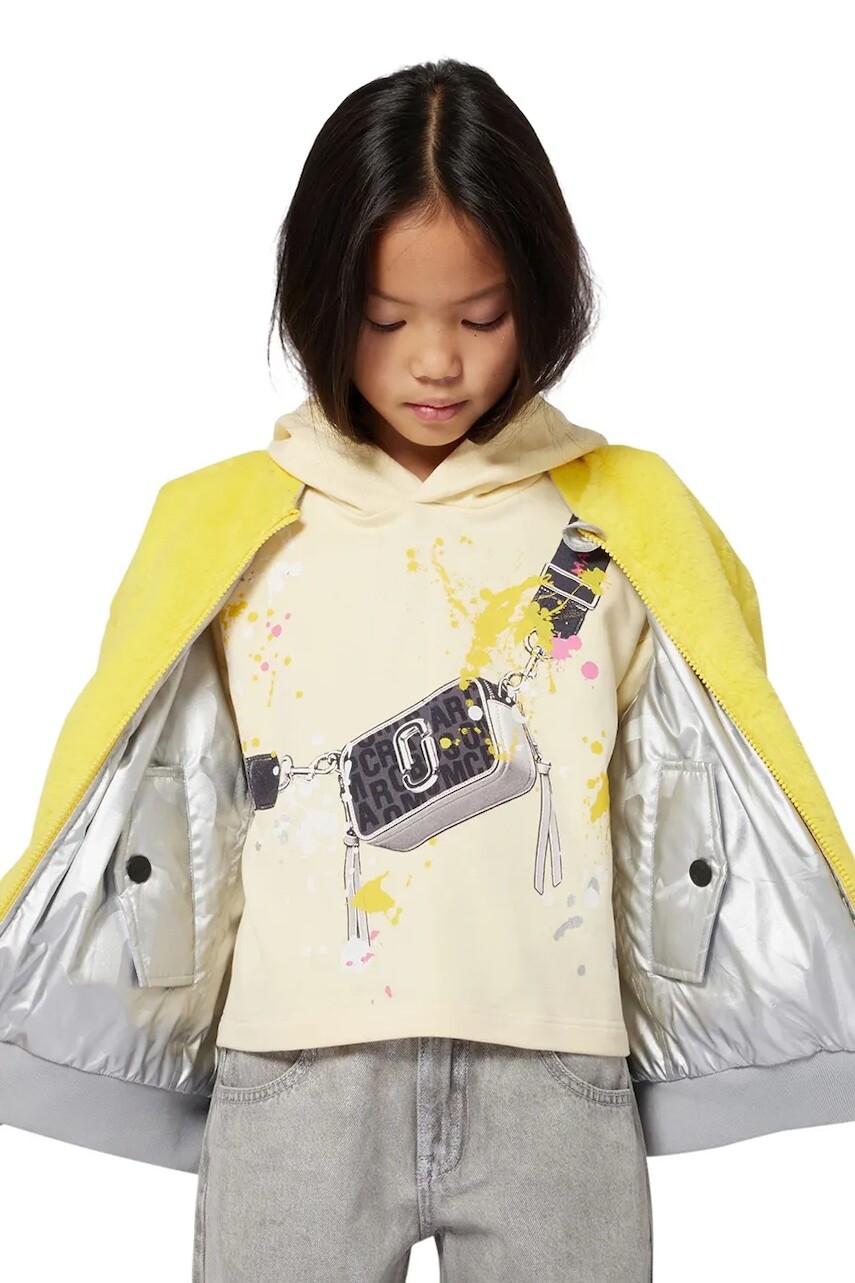 Detská obojstranná bunda Marc Jacobs strieborná farba, W60583