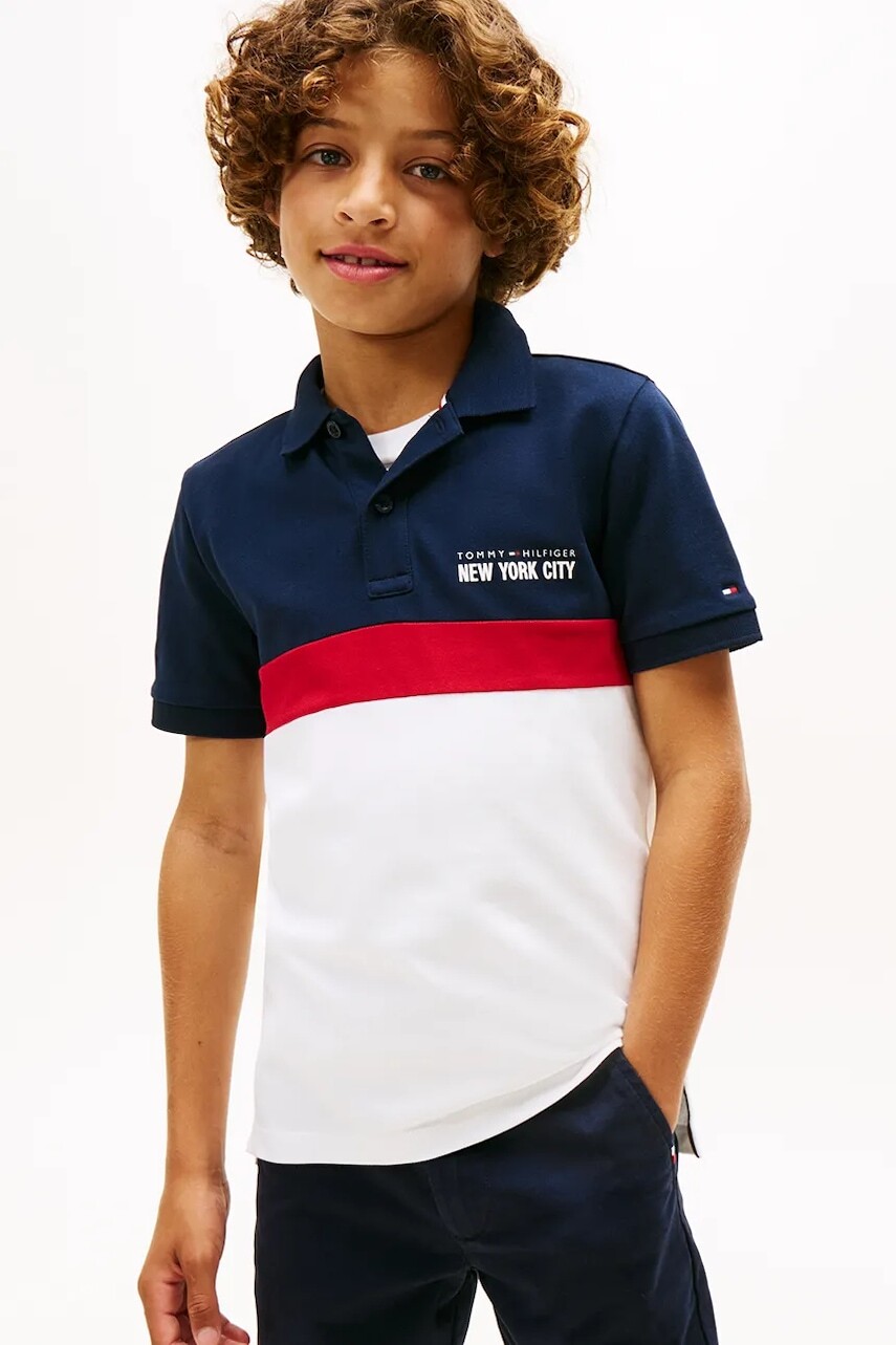 Detské polo tričko Tommy Hilfiger tmavomodrá farba, jednofarebné, KB0KB10006
