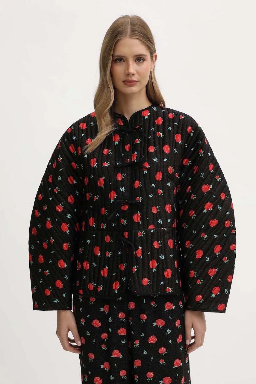 Bunda The Sleeper čierna farba, prechodná, oversize, HBJC03F021N