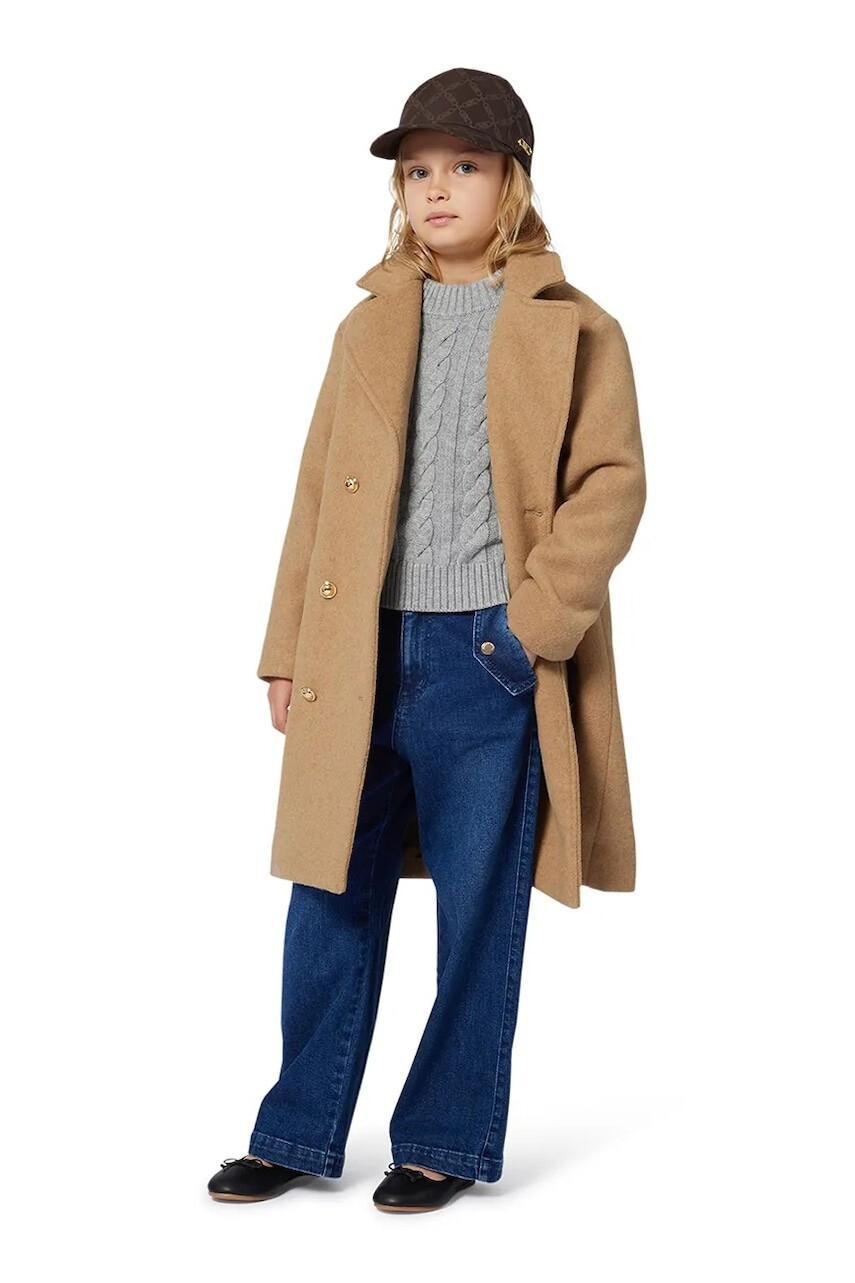 Detský kabát Michael Kors hnedá farba, R30454