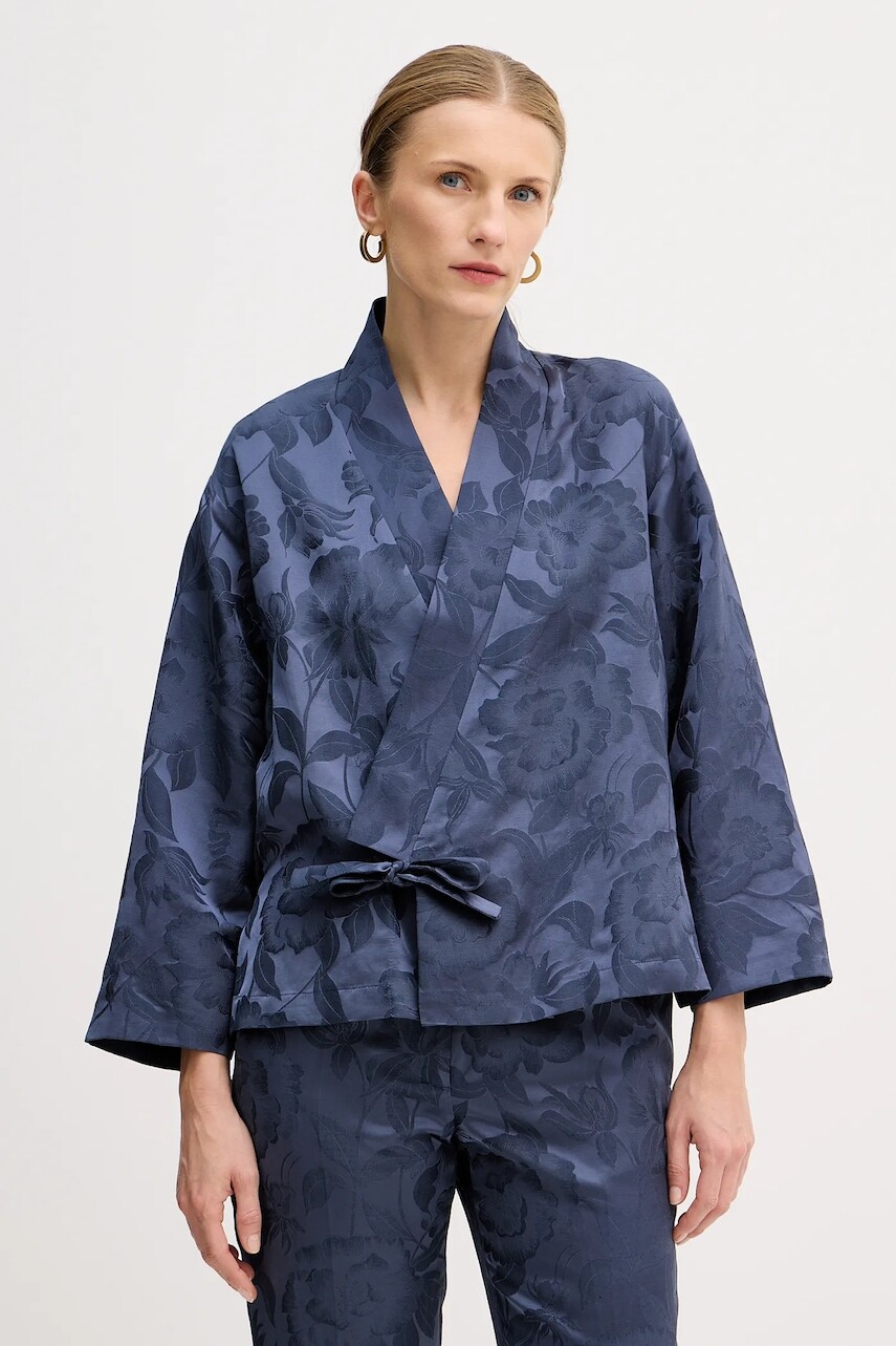 Sako s prímesou ľanu Kenzo oversize, vzorované, FF52VE0329JG.67