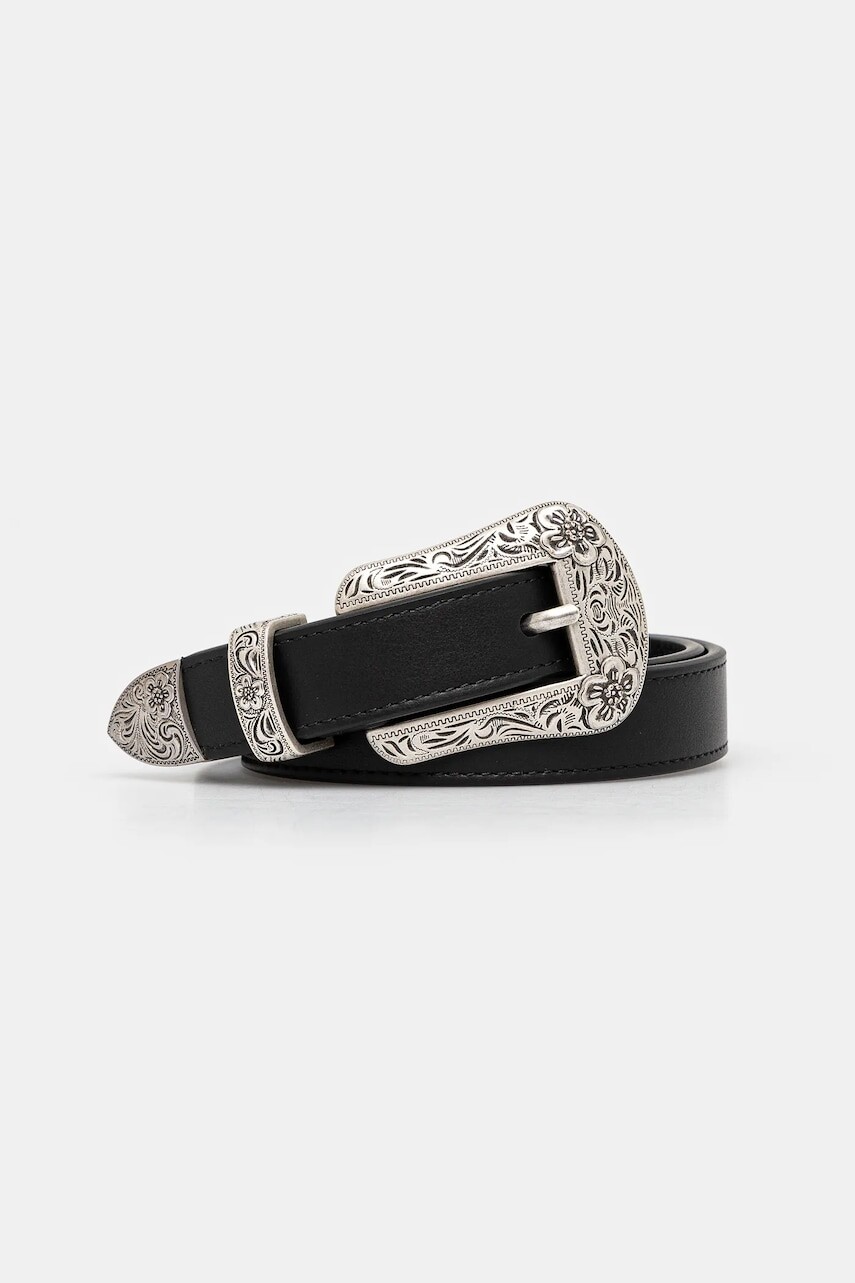 Kožený opasok Kenzo 20 mm Western Belt dámsky, čierna farba, FE68CE042L25.99