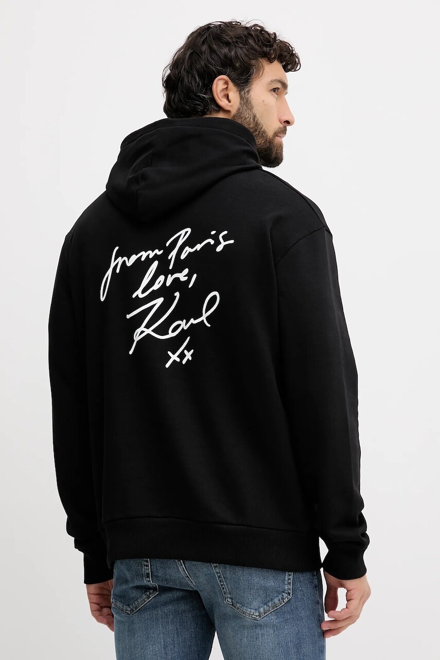 Bavlnená mikina Karl Lagerfeld Karl Lagerfeld x Paris Hilton čierna farba, s kapucňou, s potlačou, 554917.705420