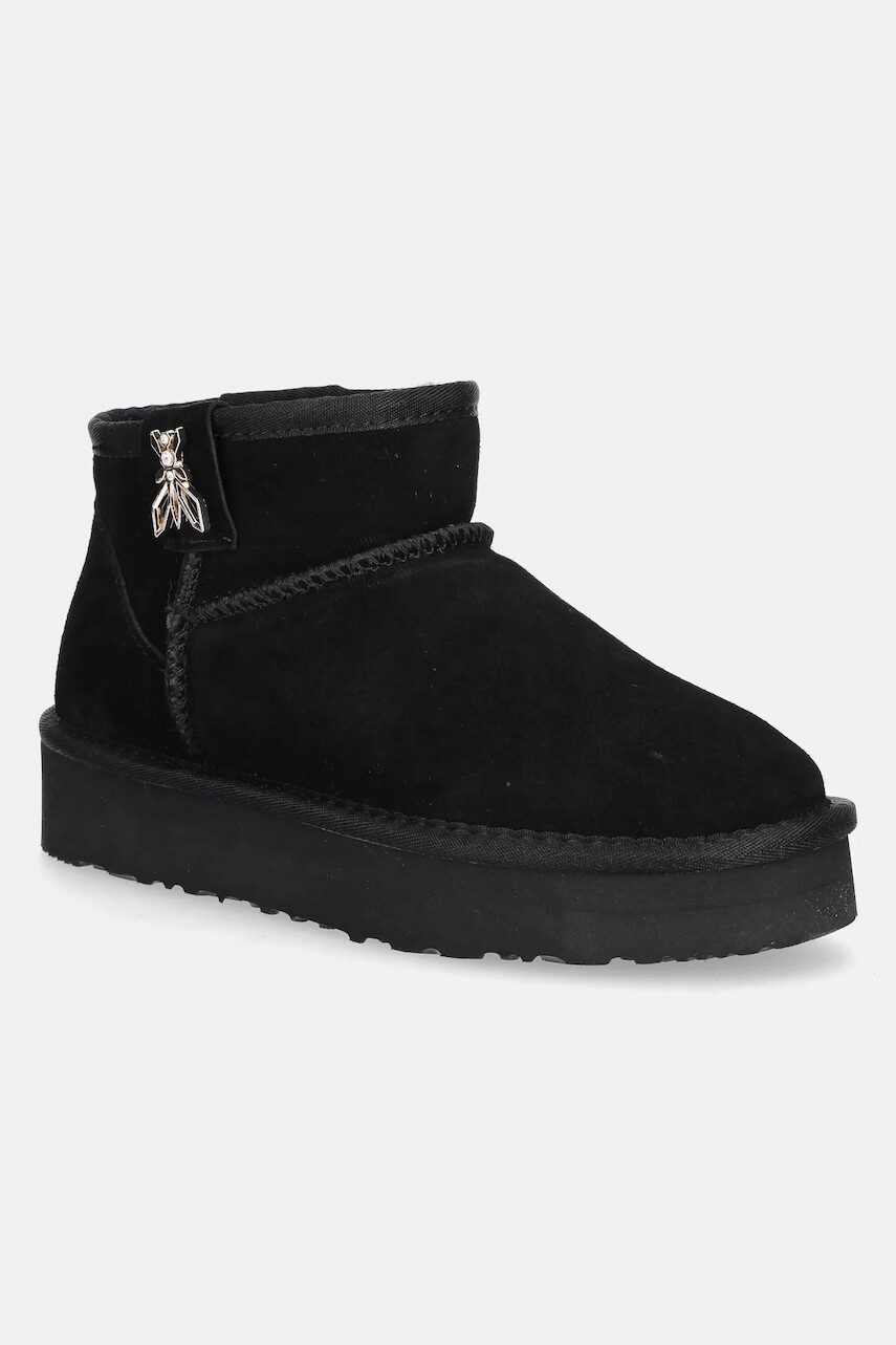 Detské semišové snehule Patrizia Pepe čierna farba, PPJ989