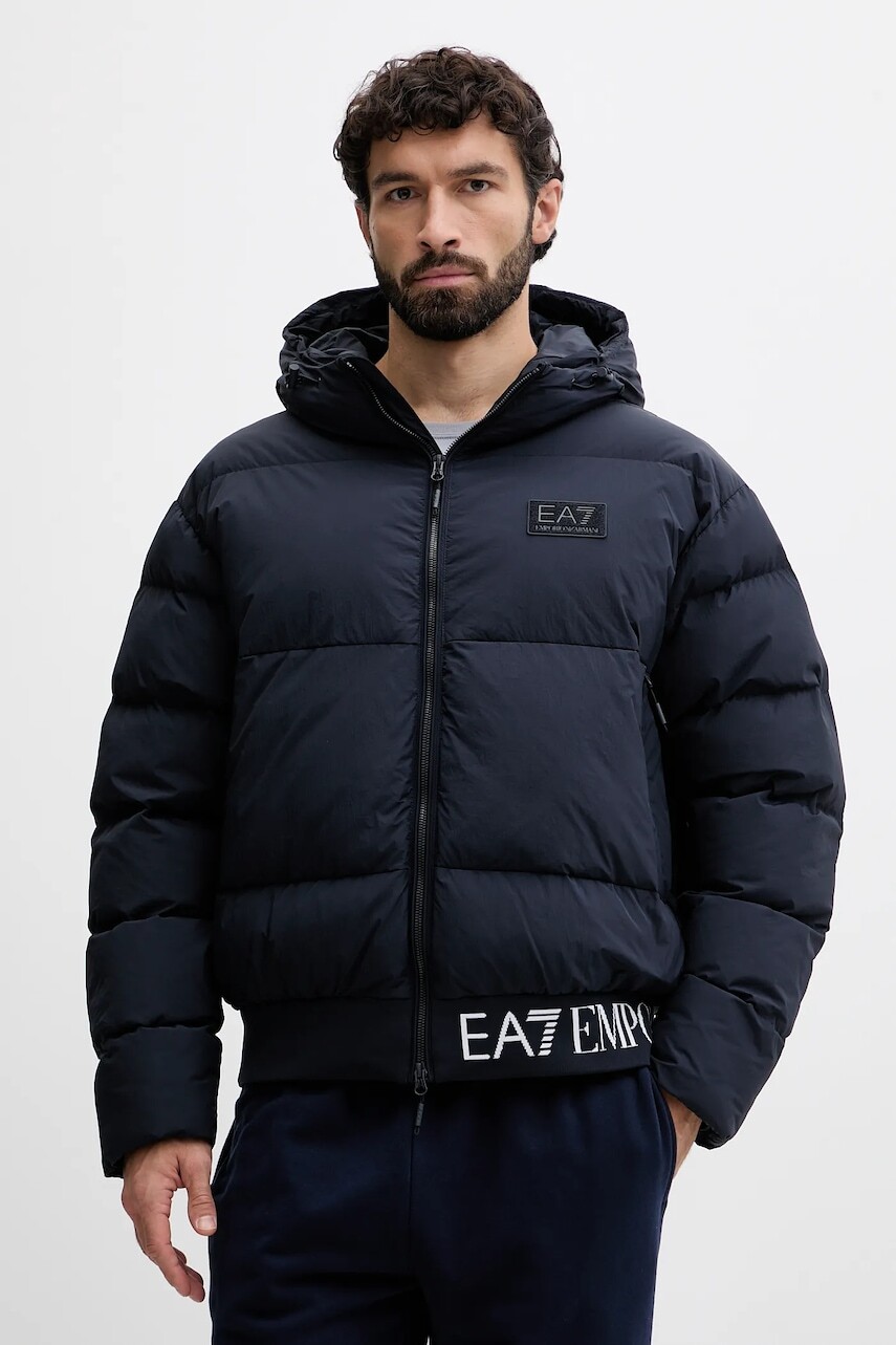 Bunda EA7 Emporio Armani tmavomodrá farba, zimná, AF15951.7M000710