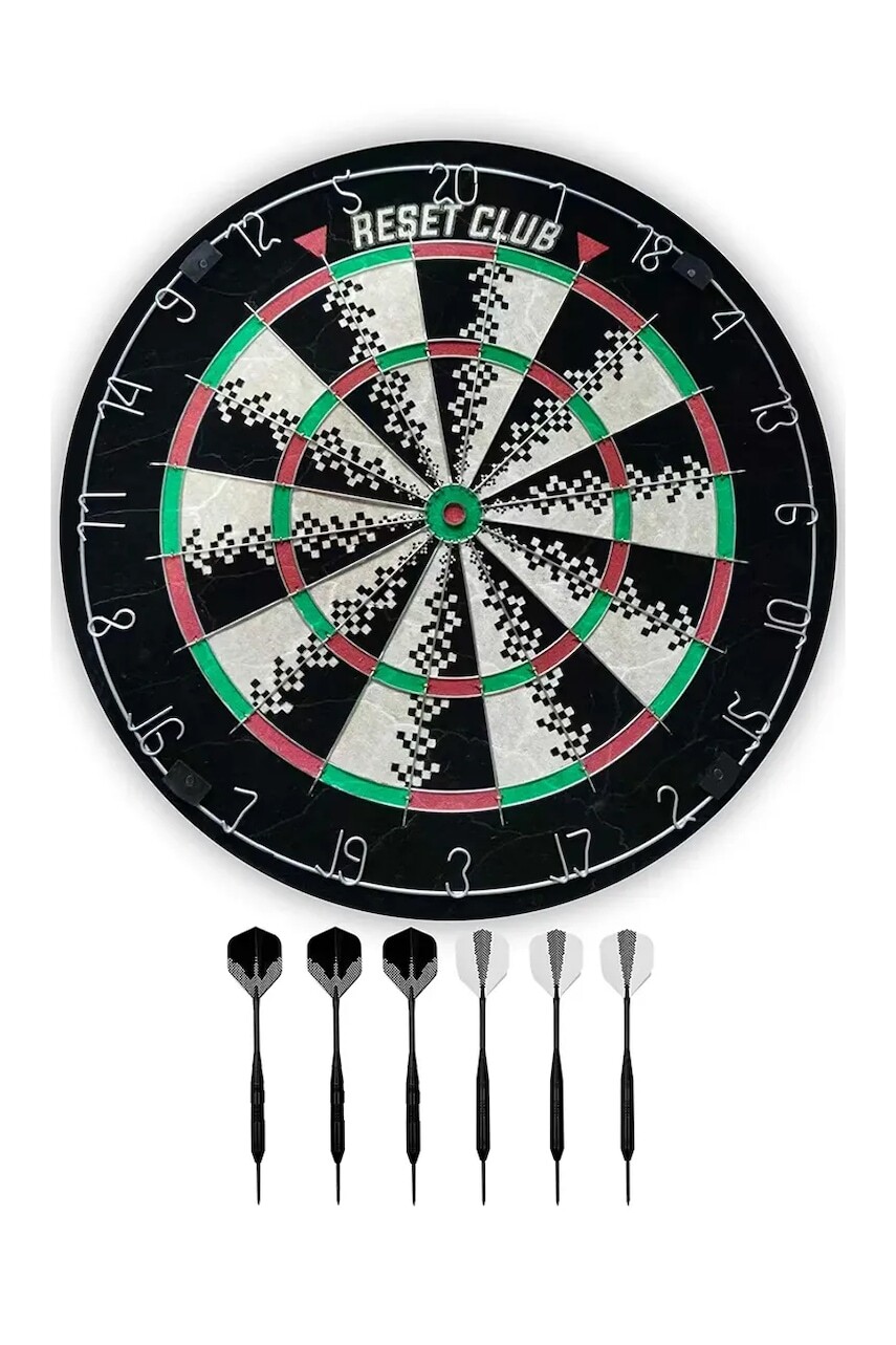 Sada: terč na šípky a šípky Reset Club Dartboard + 6 darts 45 cm viac farieb