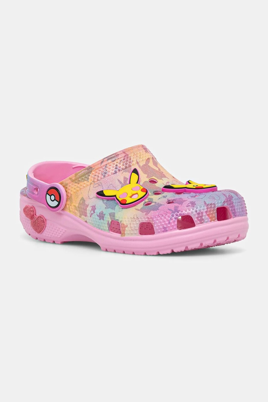 Detské šľapky Crocs CROCS CLASSIC PIKACHU PINK CLOG ružová farba, 211229