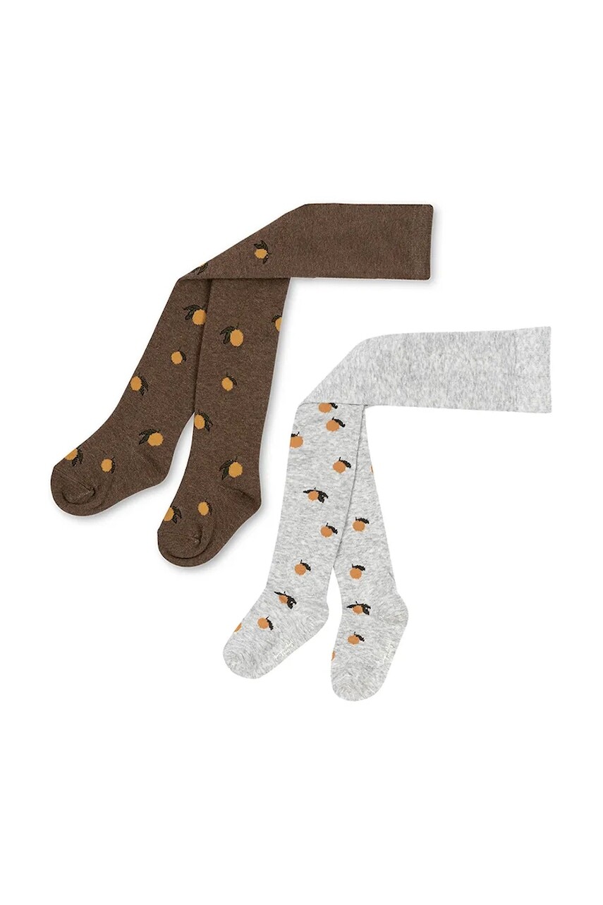 Detské pančuchy Konges Sløjd 2 PACK JAQUARD TIGHTS LEMON 2-pak šedá farba, KS104174
