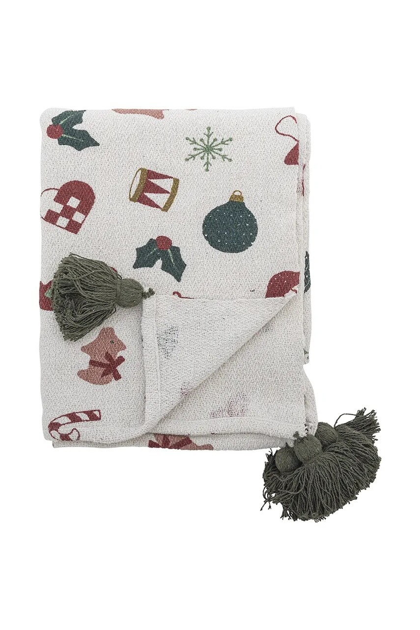 Vianočná bavlnená deka Bloomingville Yule 160 x 130 cm viac farieb