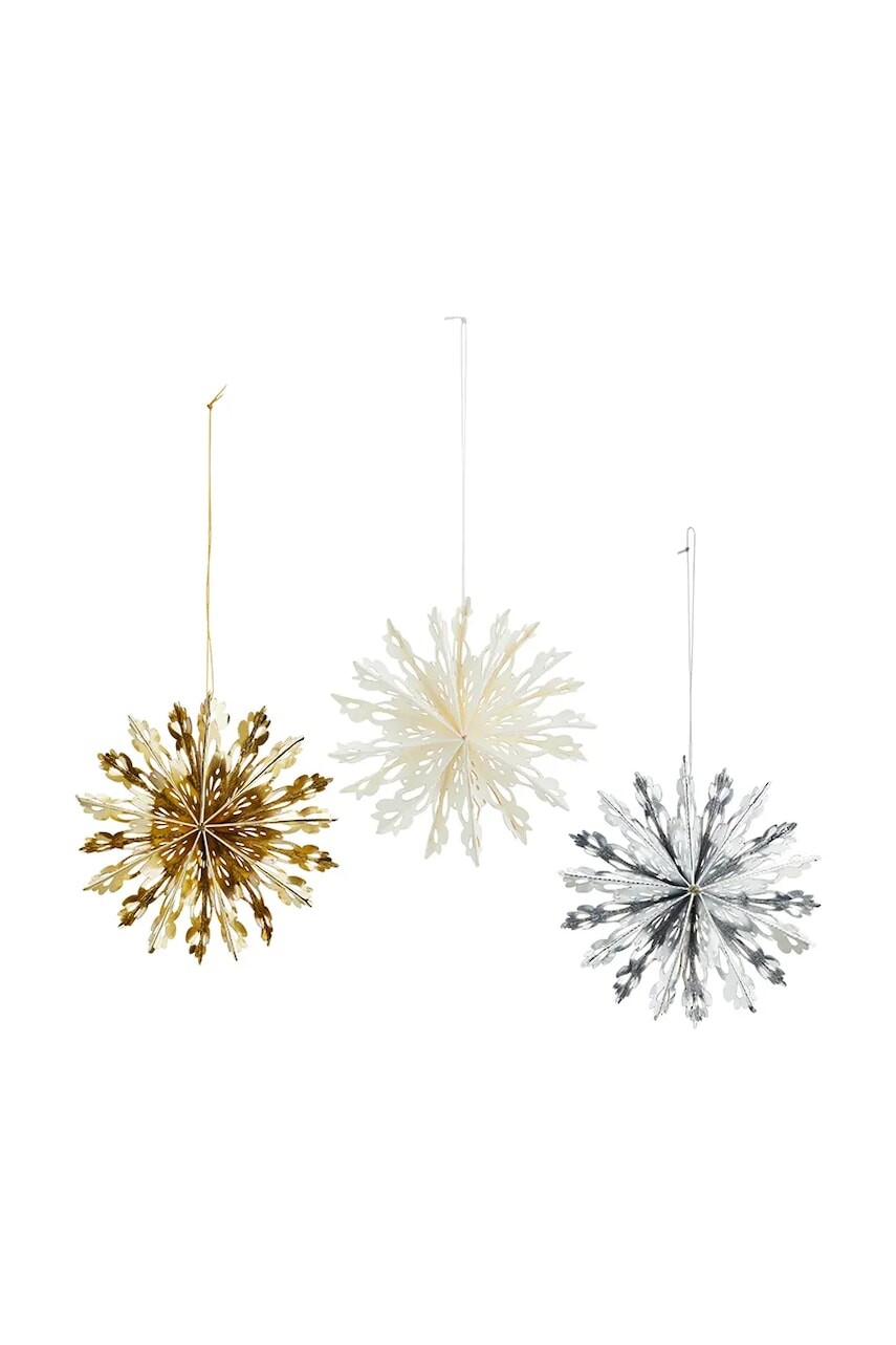 Vianočná ozdoba Madam Stoltz 10 cm 3-pak viac farieb