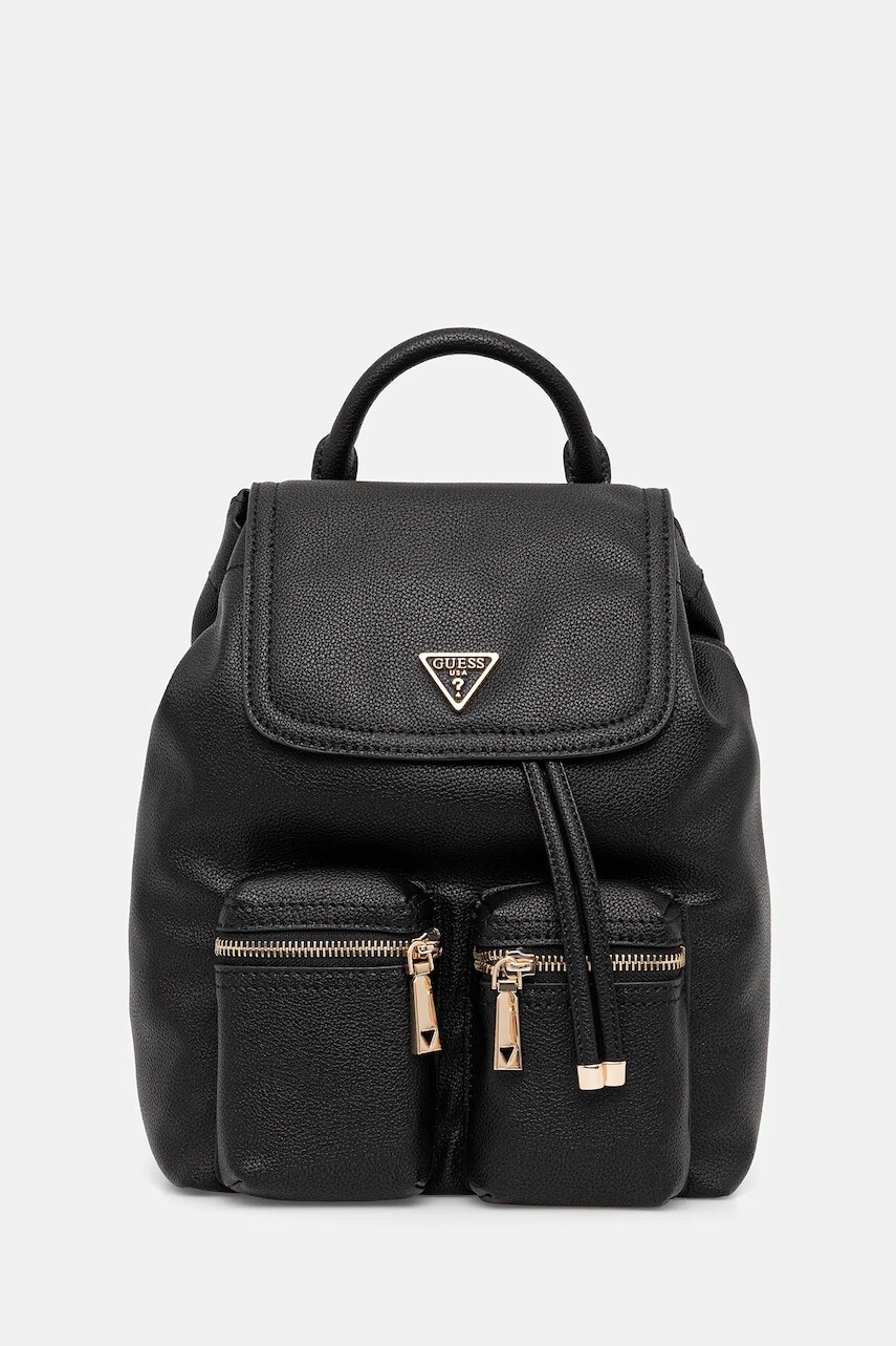 Ruksak Guess MANHATTAN dámsky, čierna farba, malý, jednofarebný, HWBG71 18310