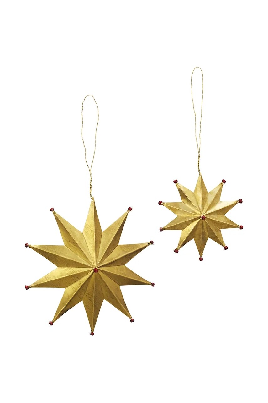 Vianočná ozdoba Madam Stoltz 11/18 cm 2-pak žltá farba