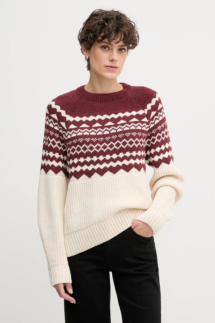 Sveter s prímesou vlny Barbour MABEL červená farba, LKN1684