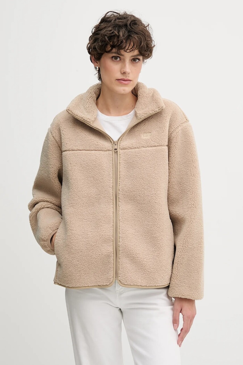 Fleecová mikina Tommy Hilfiger béžová farba, jednofarebná, WW0WW48260