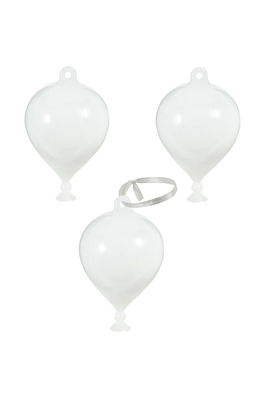 Ozdoba na vianočný stromček Pols Potten 3-pak biela farba