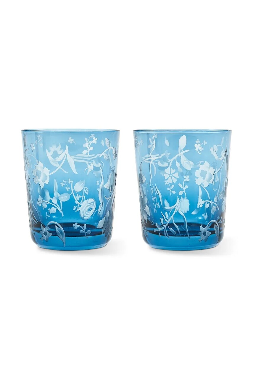 Sada pohárov Pols Potten scattered flower 8 x 9 cm 2-pak modrá farba