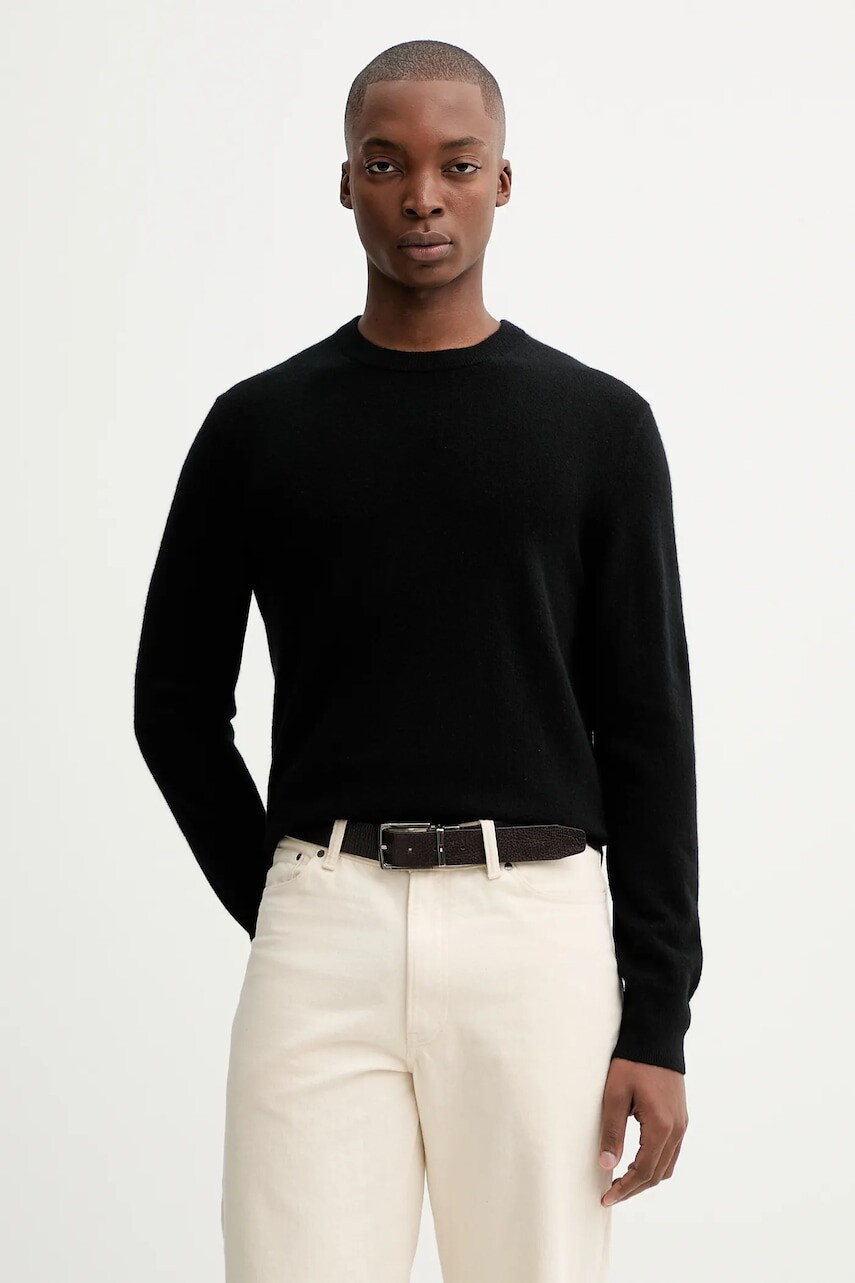 Kašmírový sveter Calvin Klein čierna farba, ľahký, LV040EM344