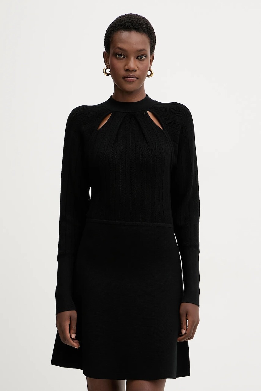 Šaty BOSS čierna farba, mini, áčkový strih, 50547906