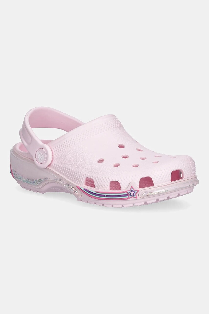 Detské šľapky Crocs CROCS CLASSIC STAR SPARKLE SHAKER CLOG ružová farba, 211609