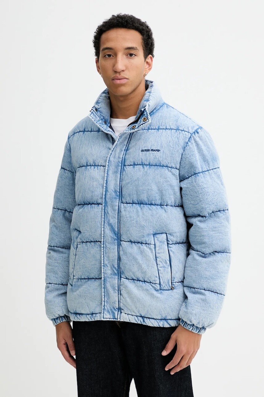 Bunda Guess Jeans modrá farba, zimná, M5BL0Q D6181