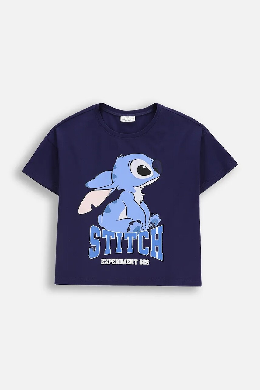 Detské bavlnené tričko Coccodrillo tmavomodrá farba, LICENCE GIRL