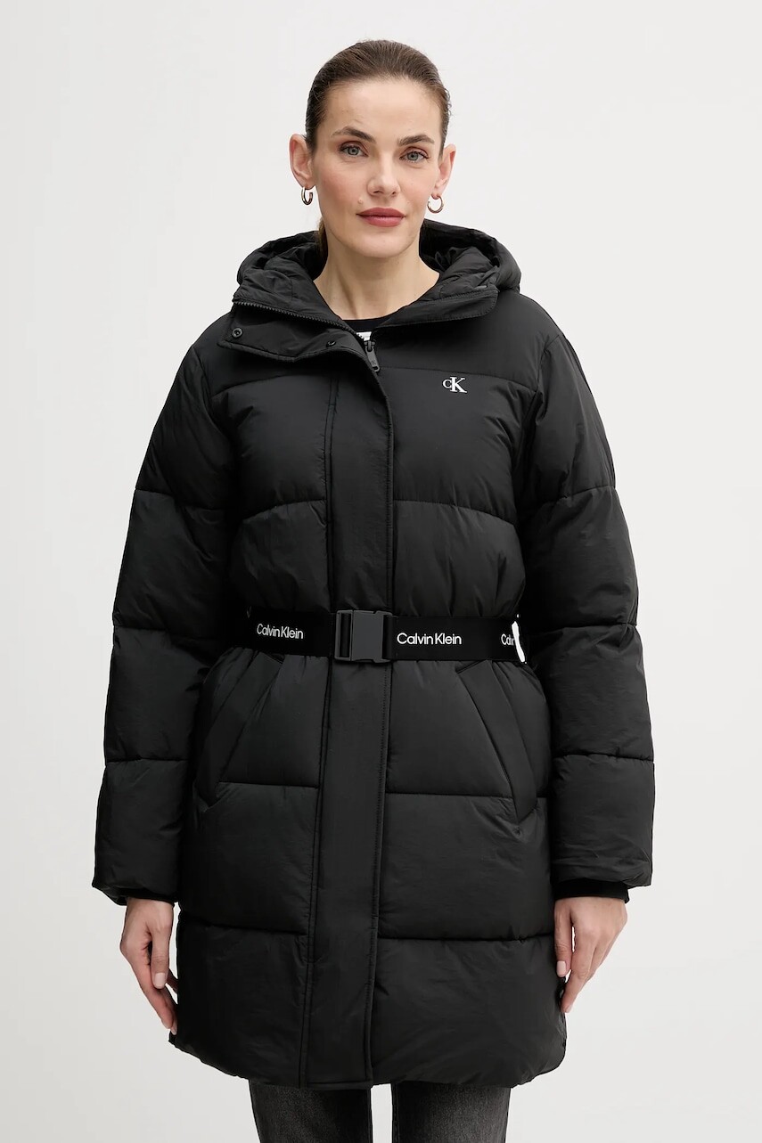 Bunda Calvin Klein Jeans čierna farba, LV047D508G