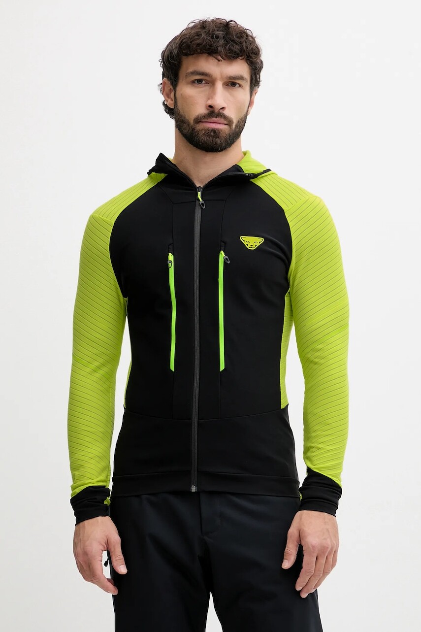 Outdoorová mikina Dynafit Mezzalama Race zelená farba, s kapucňou, 08.0000071980