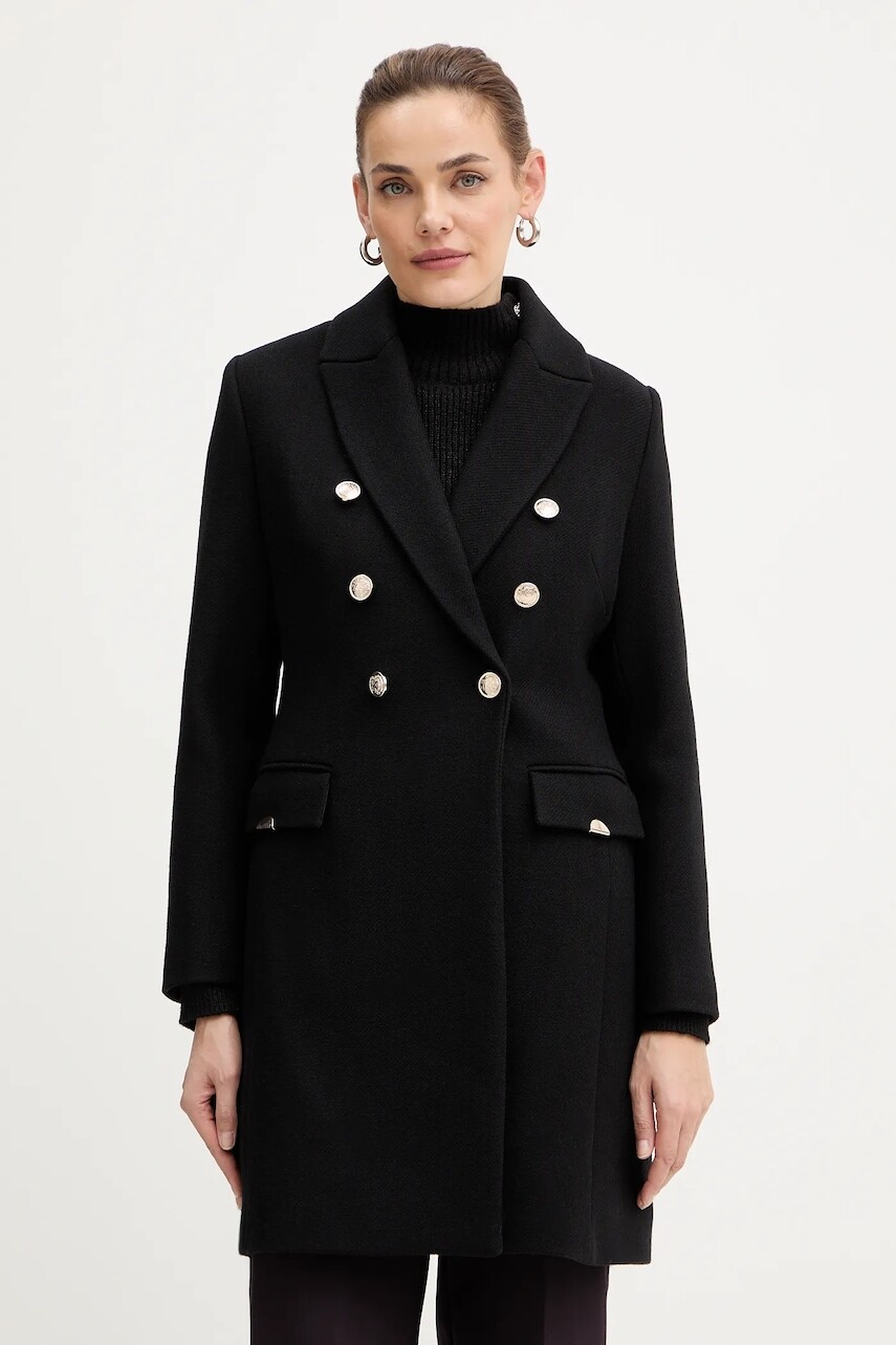 Kabát s prímesou vlny Morgan čierna farba, GATIM.F