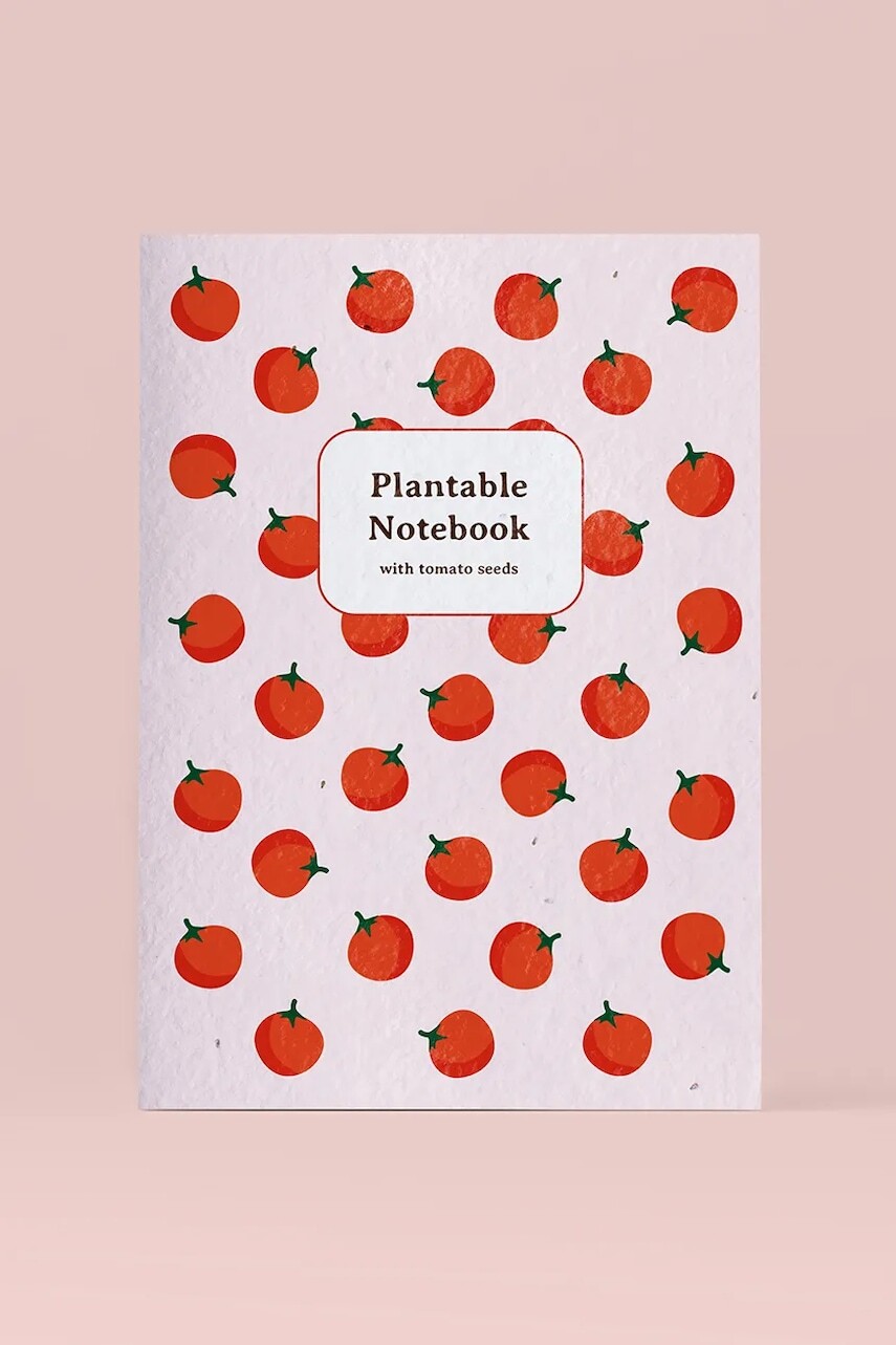 Zápisník so semienkami paradajok na pestovanie RESETEA 14,8 x 21 cm červená farba