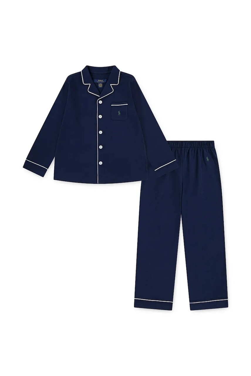 Detské bavlnené pyžamo Polo Ralph Lauren tmavomodrá farba, jednofarebné, 4P0279