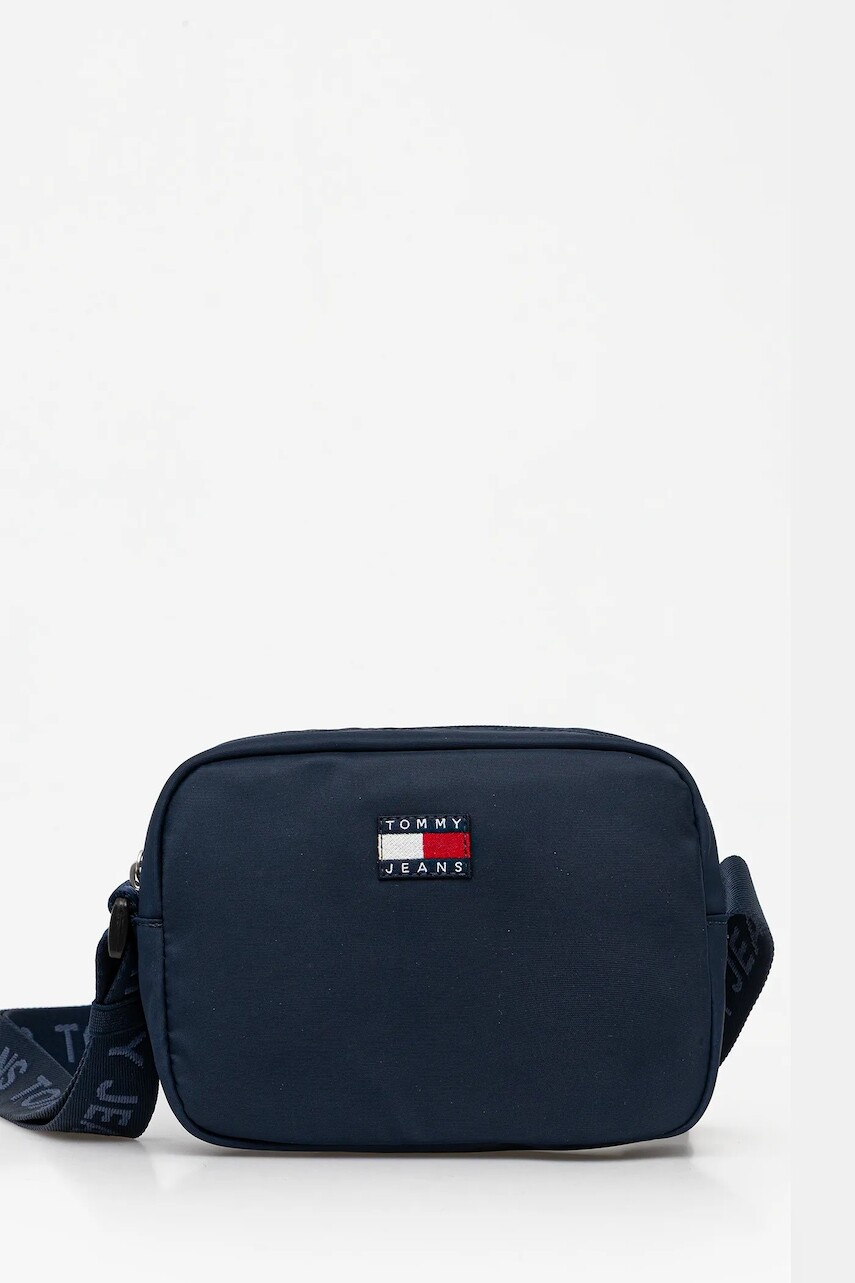 Kabelka Tommy Jeans tmavomodrá farba, AW0AW18070